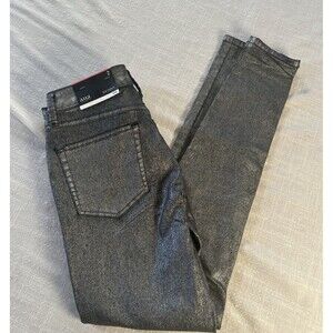ANA Women’s Size 2 Skinny Mid Rise Lightweight Pant‎ Silver Metallic Color NWT